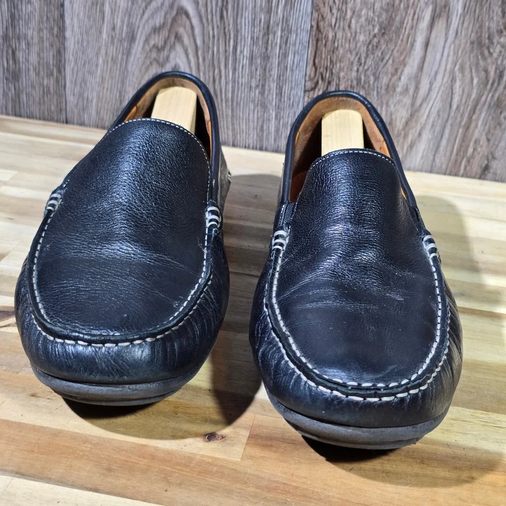 Johnston & Murphy McGuffey Loafer Black Leather Sheepskin Slip On Size 11 M Men‎